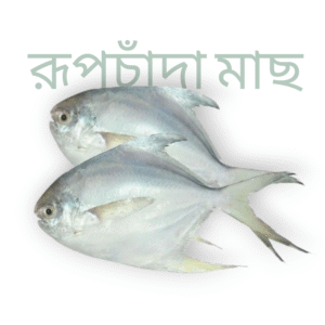 Frozen Silver Pomfret(রূপচাঁদা মাছ) – Whole Cleaned Rupchanda Fish (China) – 450g Pack